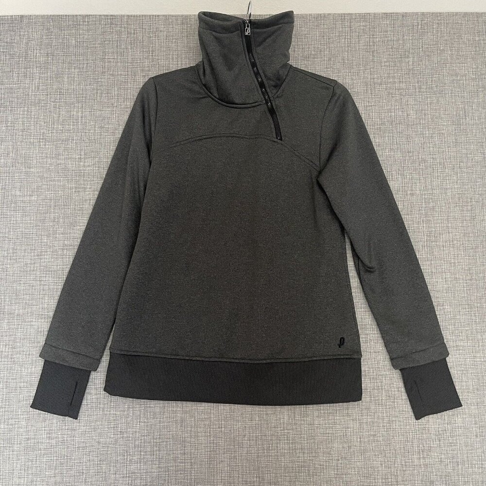Penn Sport Sweater Womens Medium Turtle Neck Zip Tennis Heather Grey - Picture 3 of 16